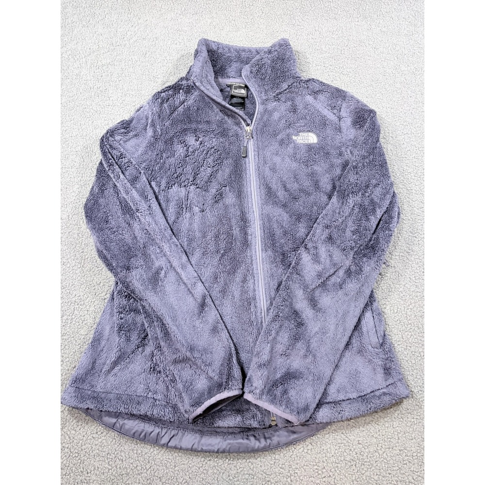 The North Face Fleece Jacket Womens L Purple Osito Full Zip High Pile Soft 8298